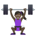 🏋🏿‍♀️ woman lifting weights: dark skin tone display on JoyPixels